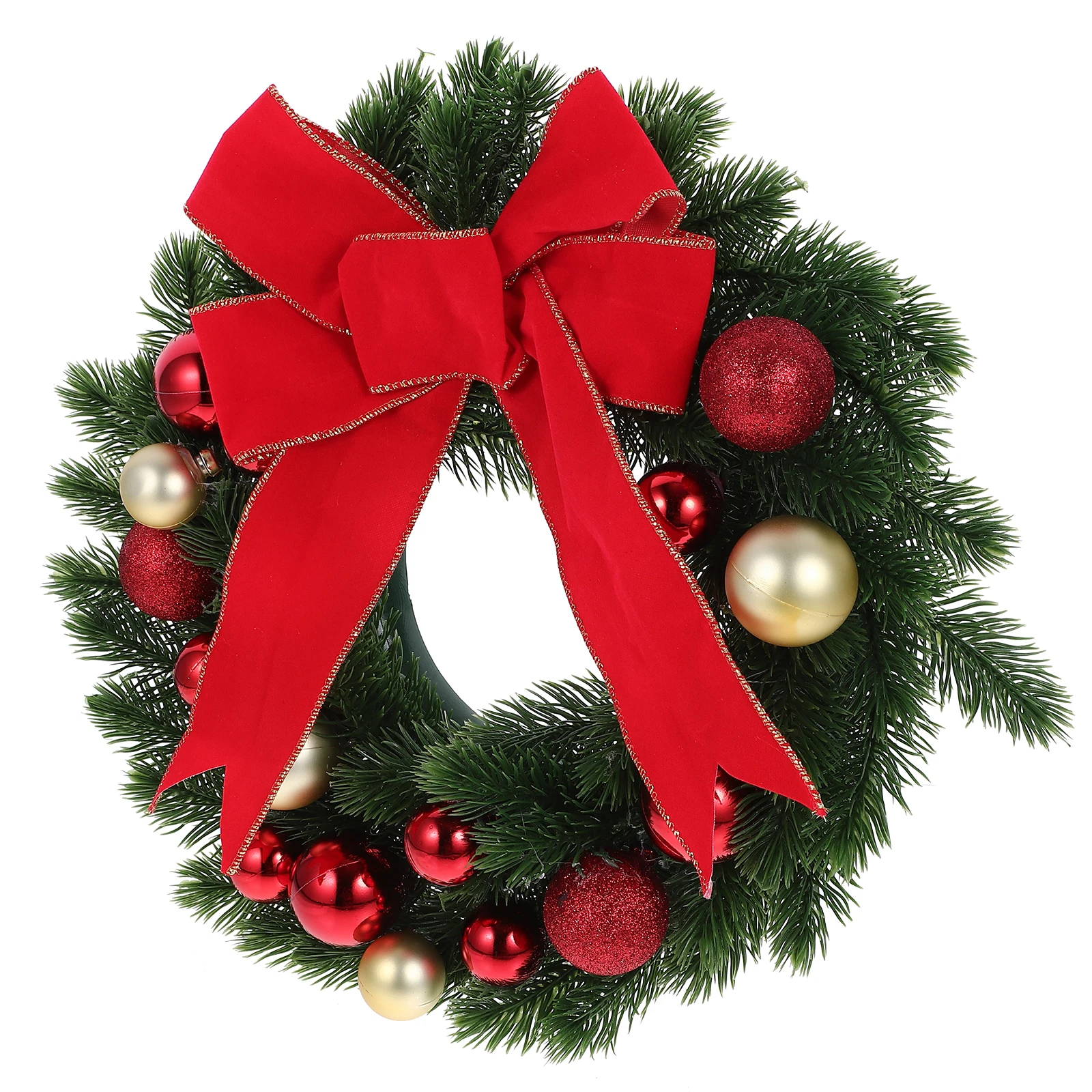 

Christmas Wreath Flower Bow Front Door Hanging Decor Indoor Outdoor Floral Wreath for Window Party Photo Prop Festive Ornament