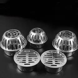 Outdoor Round Stainless Steel Drainage Plumbing Fitting Roof Floor Drain Balcony Drainage Cover Rain Pipe Cap