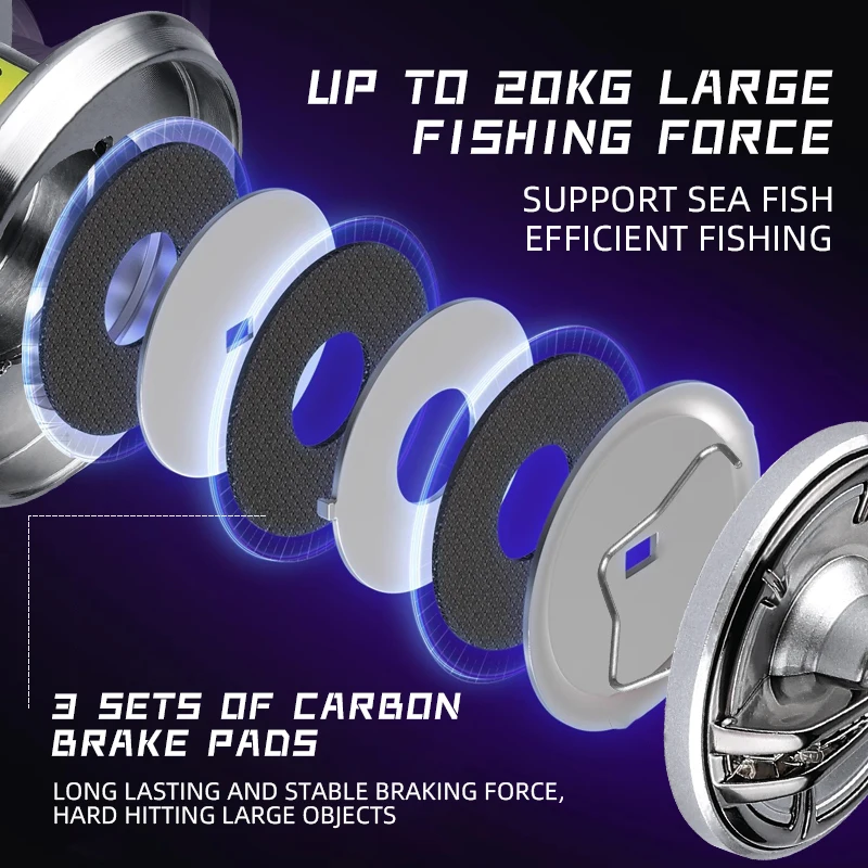 Carretel de Pesca Bearking Água Salgada 1000-6000 com 9+1 BB — foto 3