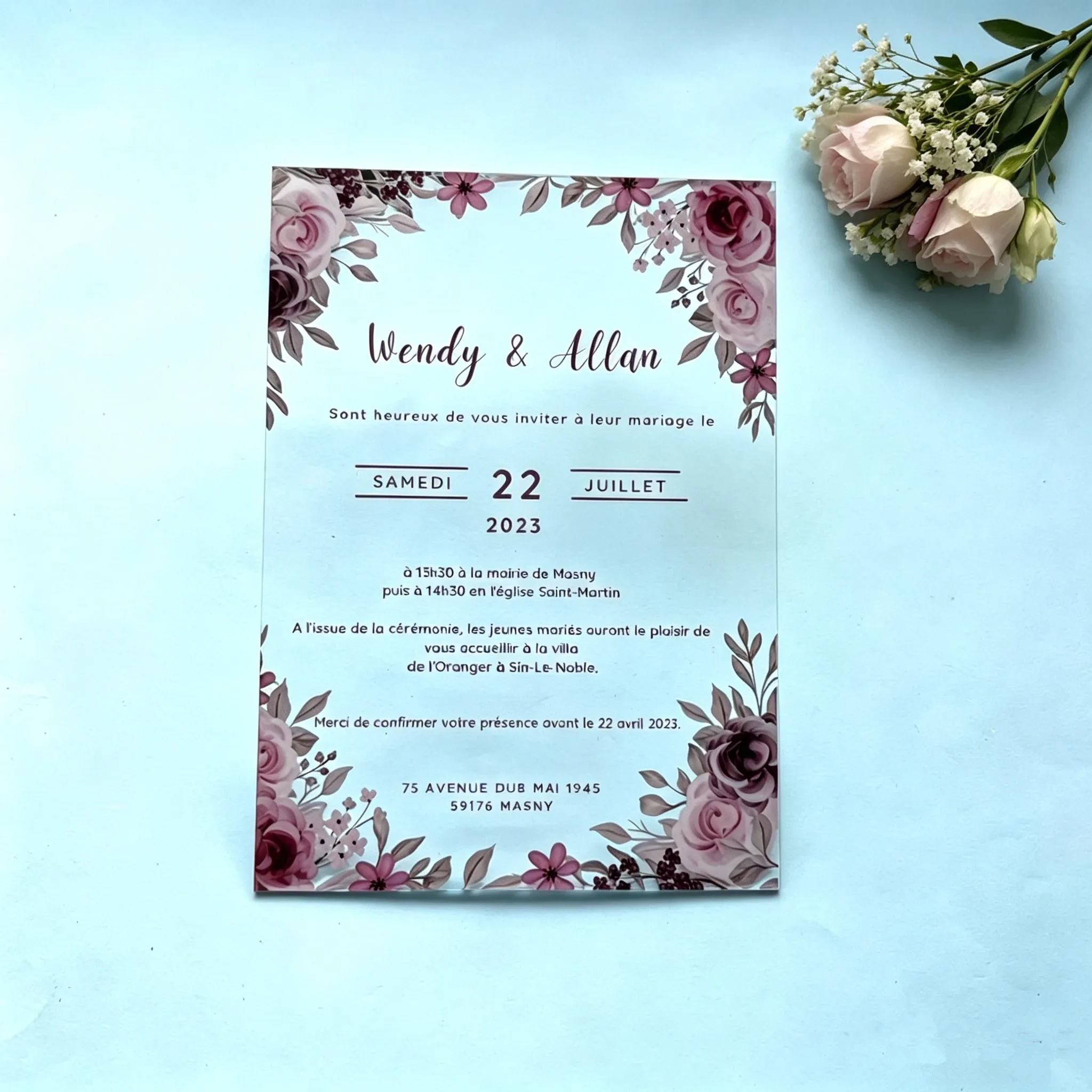10PCS Transparent PVC Acrylic Pvc Invitation Card Fancy Elegant Cheap Personalize Wedding Cards