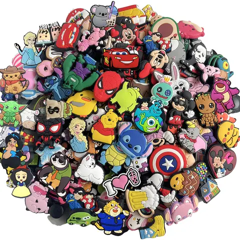 30-200PCS Random Mixed Shoe Charms For Slides Clogs Sandals,PVC Shoe Decorations Accessories Buckle For Christmas Birthday Gifts