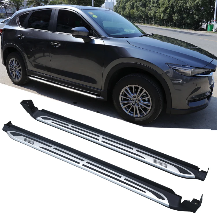 

Аксессуары для защиты автомобиля: Боковые подножки (пороги) для Mazda CX-5 2017, 2020, 2025 годов выпуска