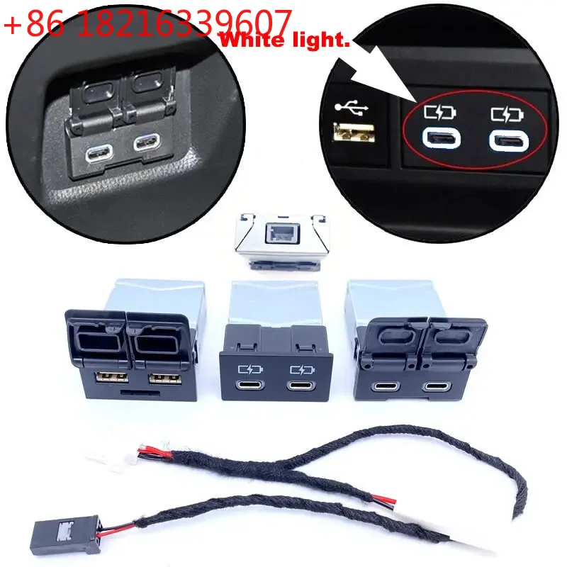 TAO USB Type-C Quick Charger For Toyota Sienna Camry Highlander Corolla RAV4 Land Cruiser 70 2018-2022 connecting line Accessori view 2