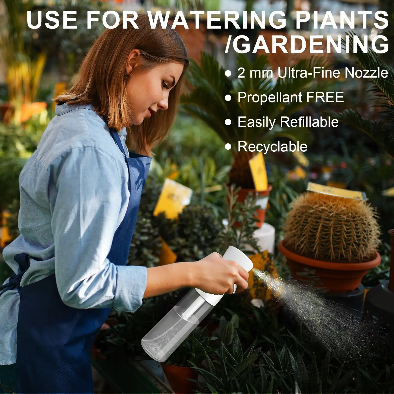 Plastic Spray Bottles 2 Pack Stream Nozzle for Cleaning Plants  Garden Irrigation