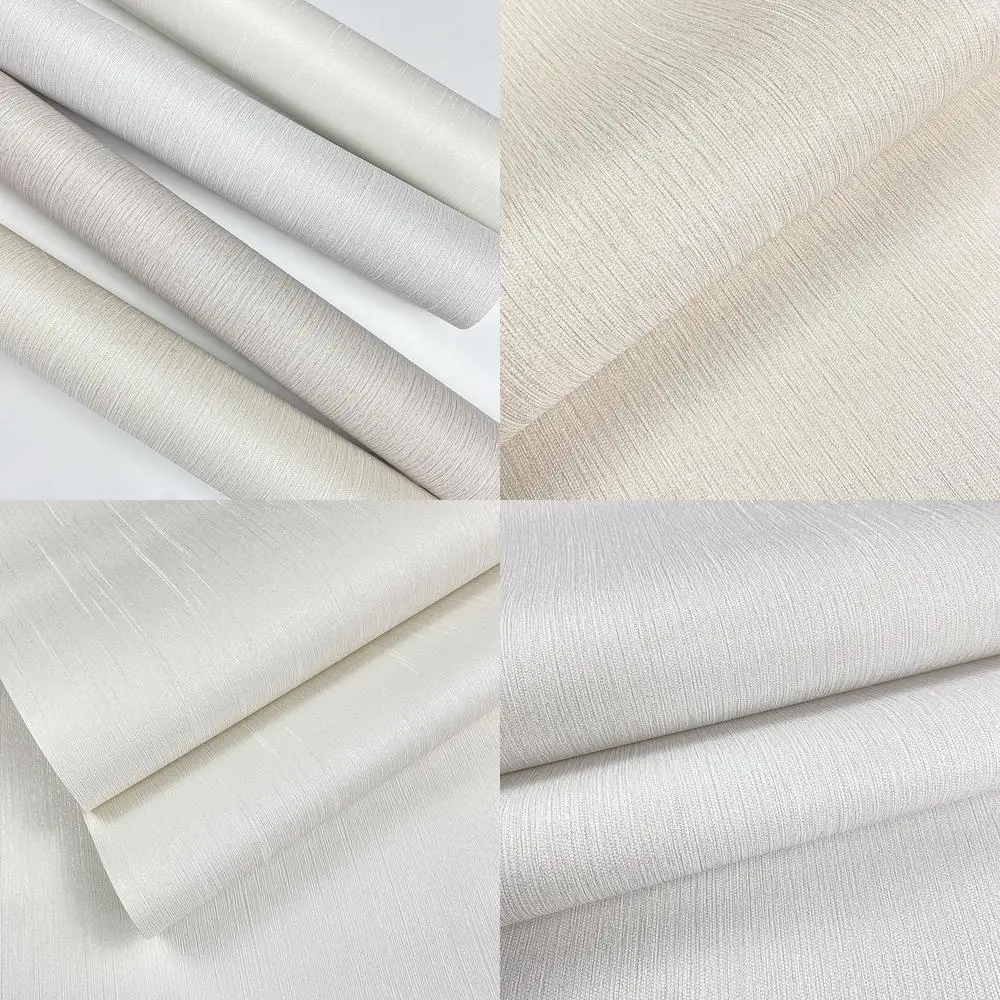 

Simple Nordic Non Self Adhesive Wallpaper Linen Thickened Solid Color Cozy Bedroom Living Room Home Background Wall Waterproof