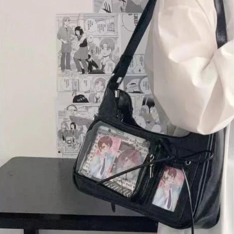 Nuevo bolso de hombro Harajuku japonés Y2k, bolso Ita transparente para mujer, bolsos cruzados de escuela para niñas, bolsos de diseñador para mujer - Image 4