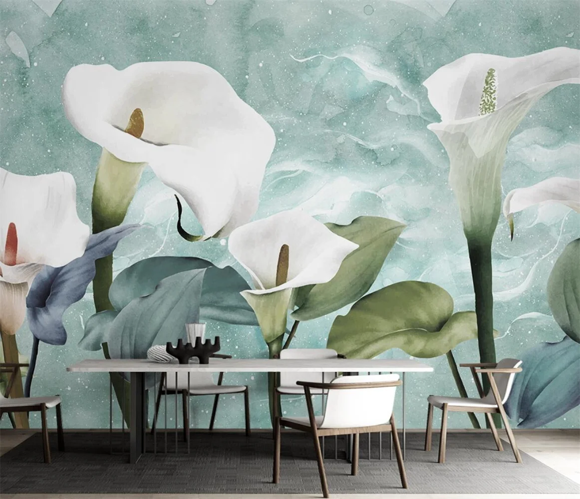 Custom 3d lotus wallpaper mural Nordic fresh peony flower garden wallpapers for living room TV background wall papel de parede