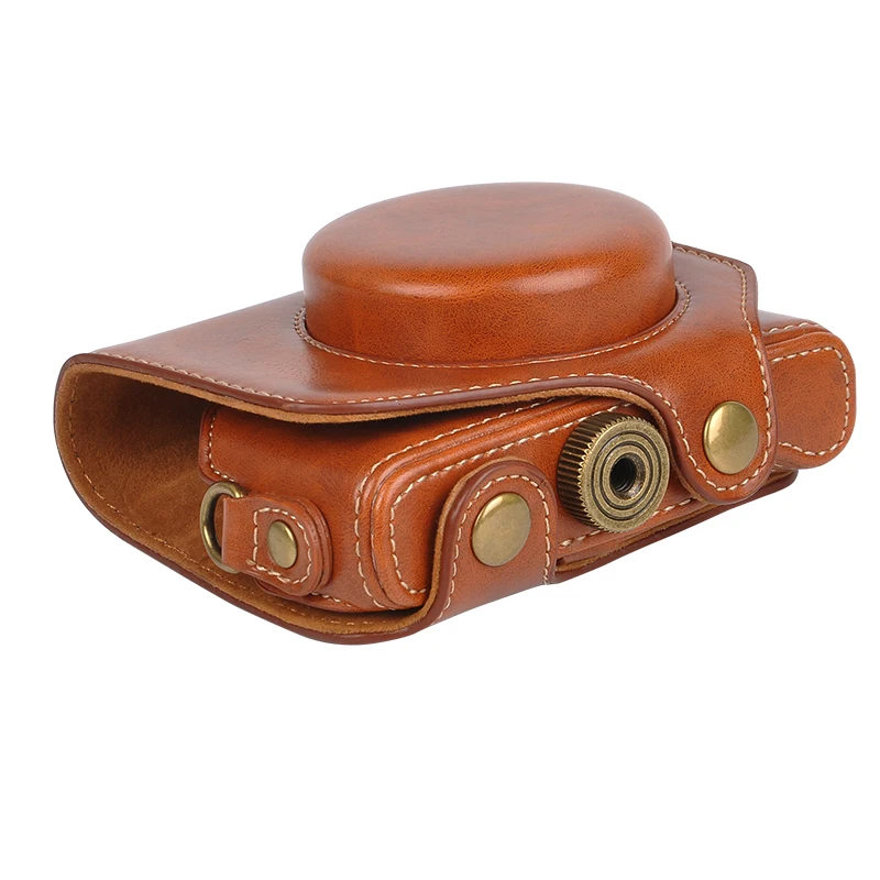 Чехол из искусственной кожи для камеры Canon G7X G7 X, 3 цвета, черный, коричневый, кофейный