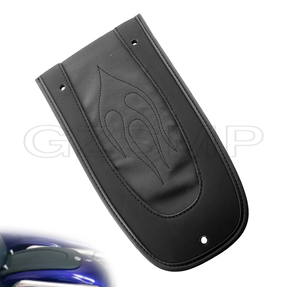 

Motorcycle Black Rear Fender Bib Cover Pad Flame Stitch Leather Solo Seat For Harley Touring Road King Electra Street Glide