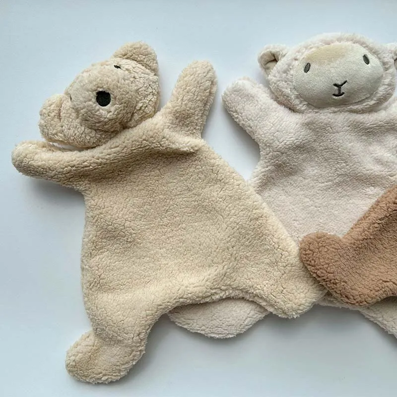 دمية مهدئة للأطفال لملحقات حديثي الولادة دعائم تصوير لطيفة على شكل دب خروف دمية نوم للأطفال رعاية الطفل دمى قطيفة ناعمة