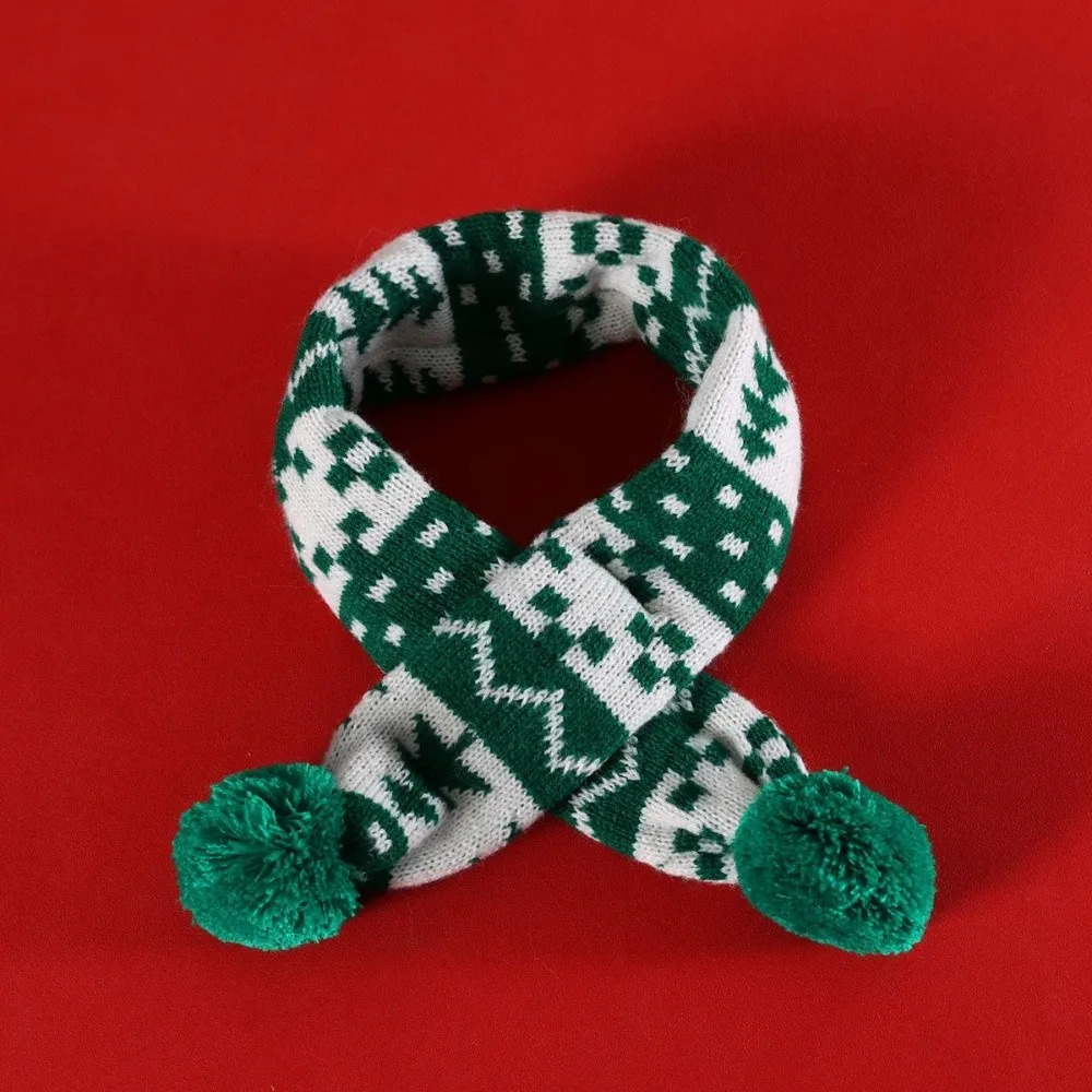 Snowflakes Cute Cat Dog Christmas Hat Scarf Adjustable Green Red Pet Dress Up Set Warm Soft Pet Knitted Suit Xmas Pet Costume