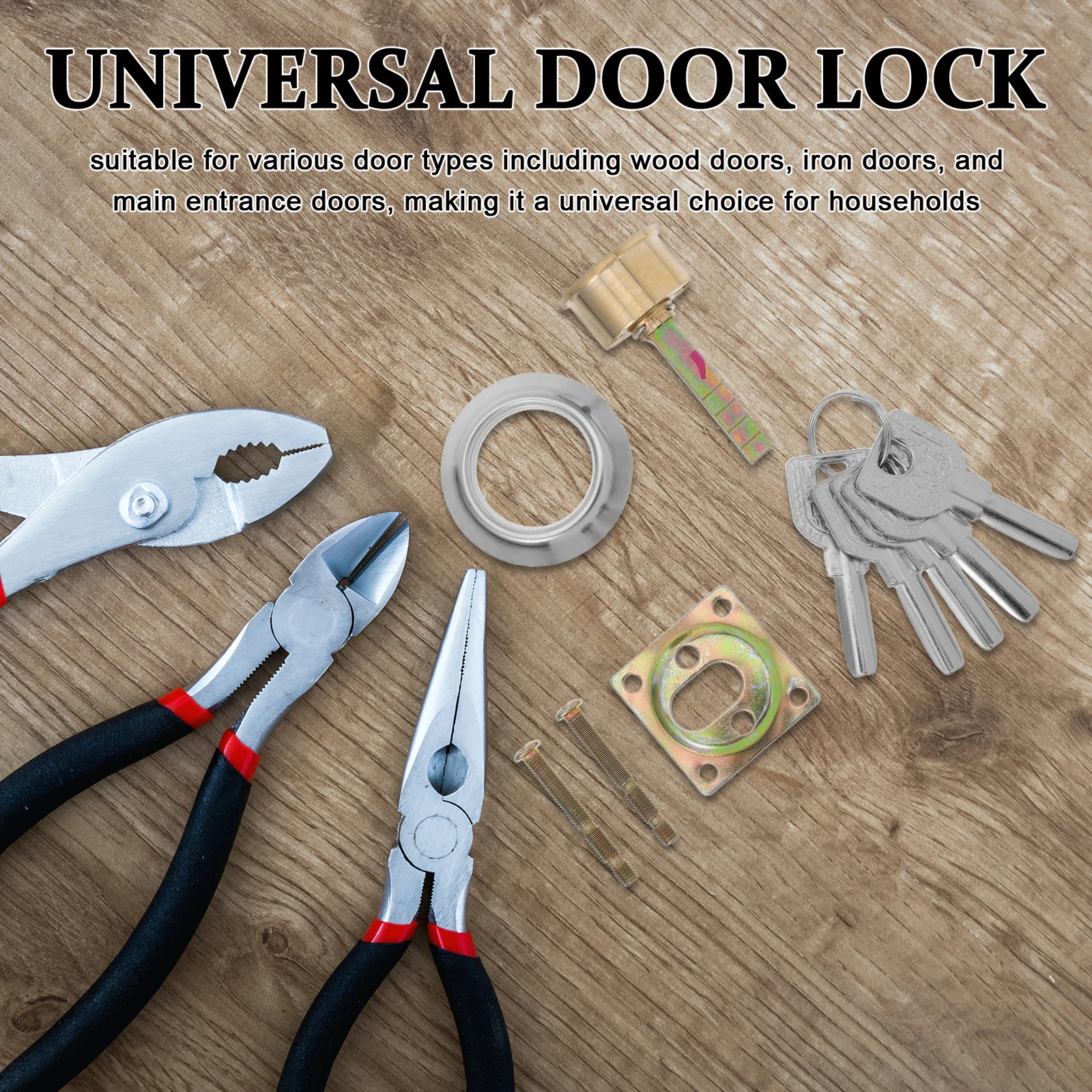 

Security Door 2 Pack Matte Universal Crescent Lock For Front Doors Bedroom Closet Fire Door Lock Replacement Copper