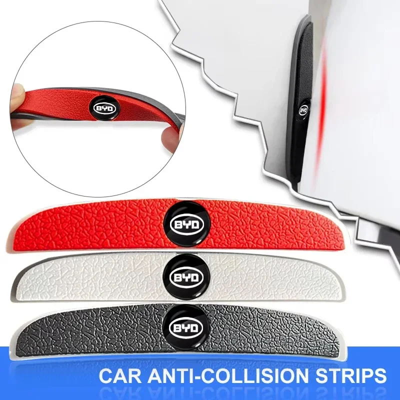 Silicone Litchi Grain Door Bumper Protector Anti Scratch Strip For BYD S6 M6 G3 G5 F3 Yuan Qin Song Tang 4Pcs