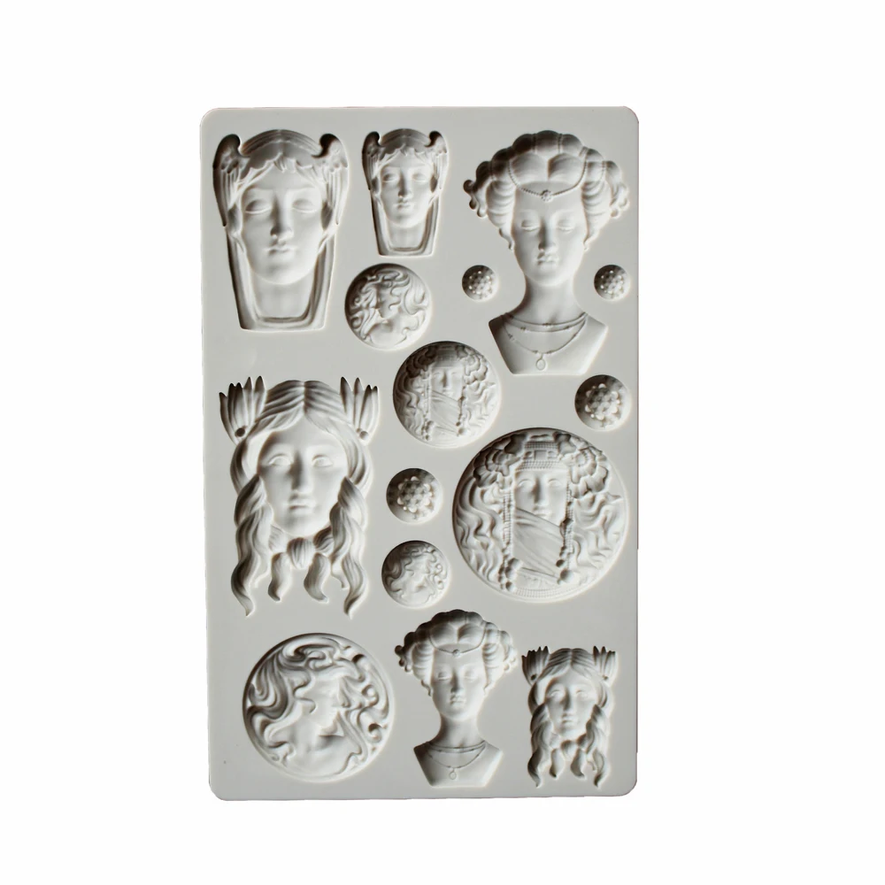 Greek Goddess Head Silicone Mould for Fondant Sugarcraft Chocolate Cake Decorating Baking DIY Girl Portrait Mold