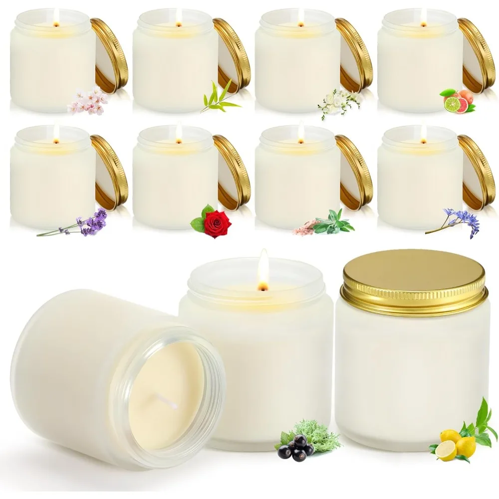 شموع برطمان ميسون صغيرة لعيد الميلاد 3.5 أونصة معطرة بالجملة 10 عطور هدايا للعلاج العطري لحفلات الزفاف وحفلات استقبال المولود الجديد #2