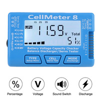 Digital Battery Capacity Checker 2-8S Battery Discharge Device RC CellMeter 8 Battery Voltage Tester