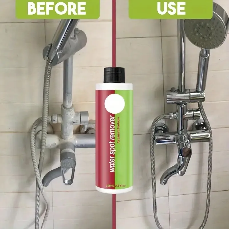 بخاخ مزيل بقع الماء الصلب، منظف حمام عالي التحمل لزجاج الاستحمام والبلاط والكروم، إزالة الترسبات الرغوية القوية