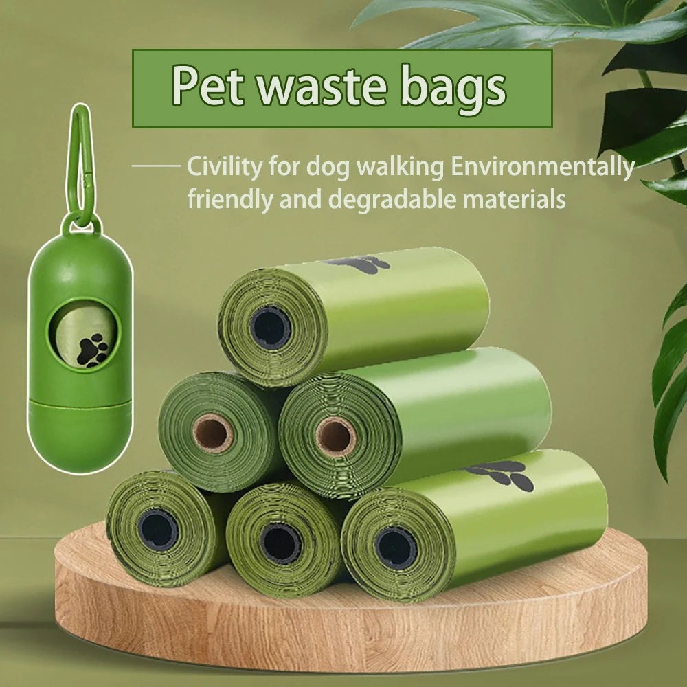 

Disposable Dog Poop Bags for Waste With Dispenser Environmentally Material Biodegradable Pet Garbage Bag Outdoor Cleanup Supplie