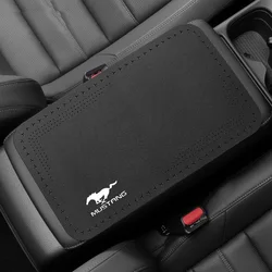 Car Logo Armrest Cushion Increase Pad Arm rest Mat Center Elbow Support Middle Protective Butt Sleeve For Ford Mustang GT SHELBY