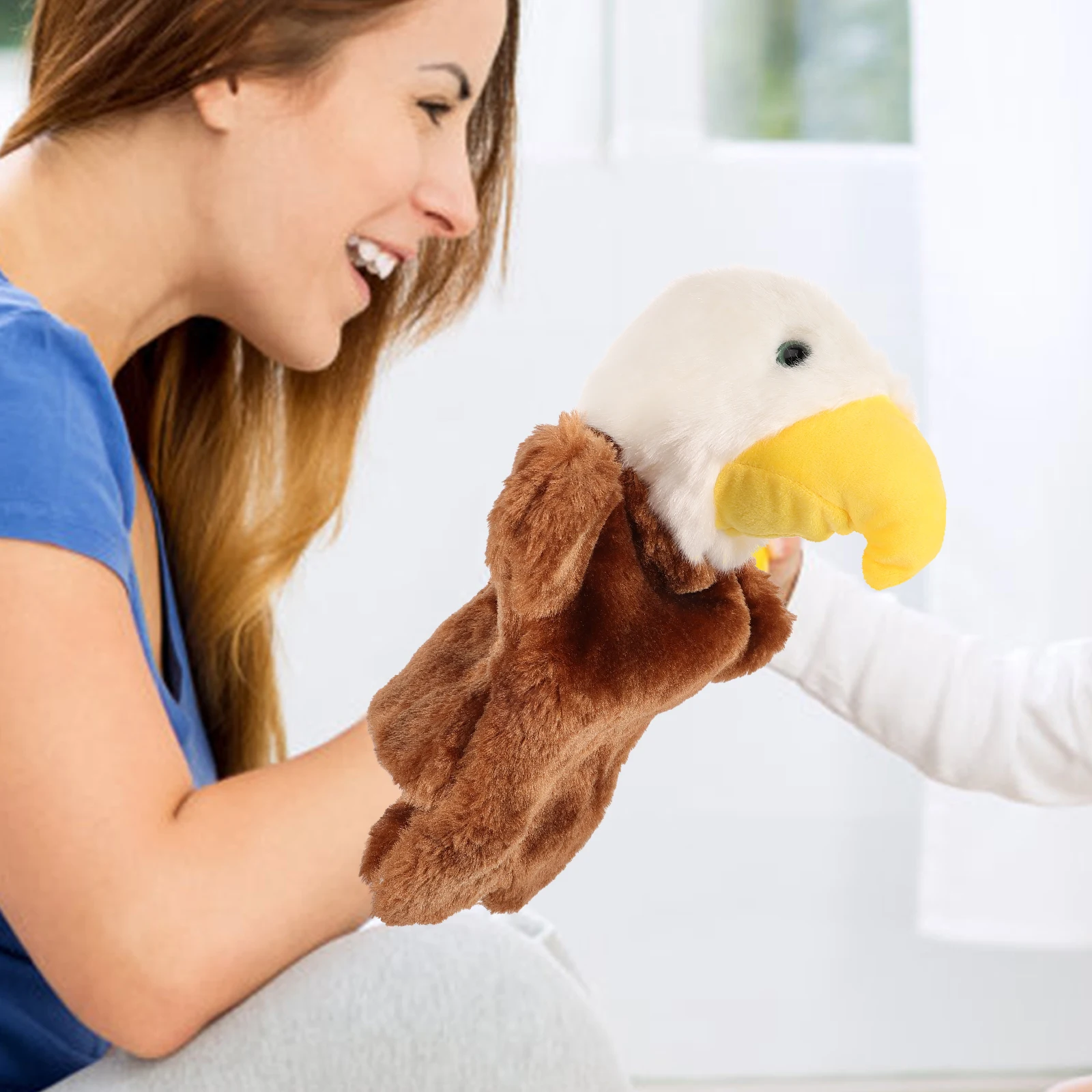 Marionnette à main d'aigle pour enfants, 1 pièce, jeu de rôle créatif, matériau sûr, jeu interactif, collage éducatif Parent-enfant