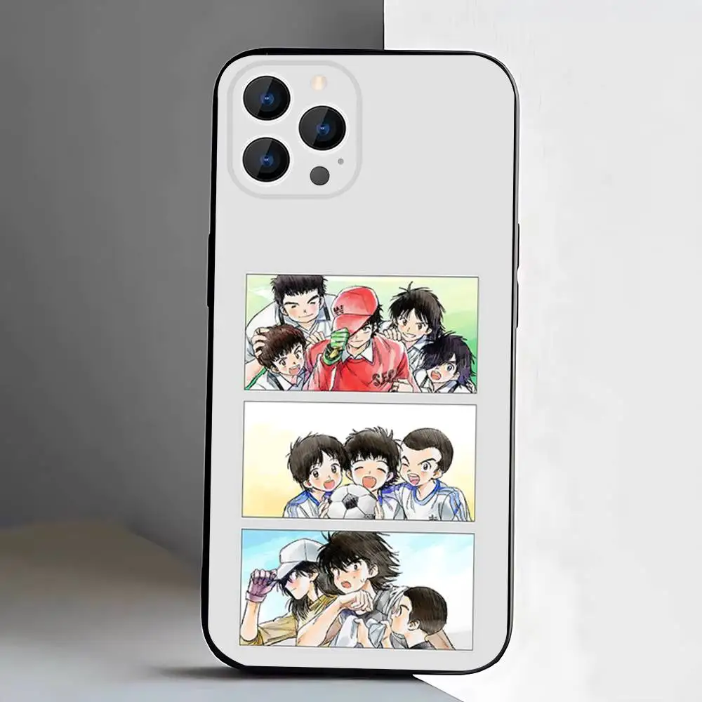 เคสโทรศัพท์ลายอนิเมะ C-Captain T-Tsubasa สำหรับ iPhone 17,16,15,14,13,12,11,Pro,XS,Max,XR,Plus,E,SE4,Mini สีดำแบบนิ่ม