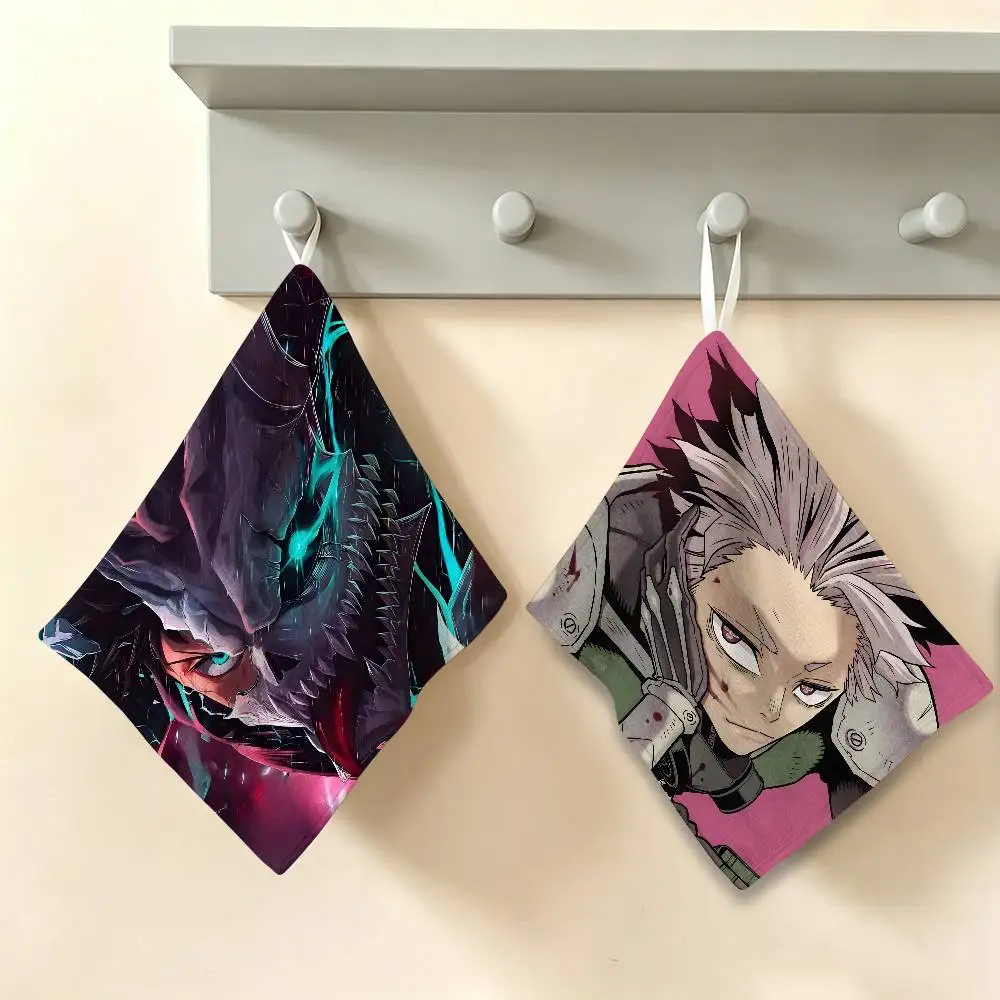 Anime Kaiju No. 8 Polyester Cotton Hand Wiping Towel, Hanging Design, Durable for Household Restaurant Toilet Use