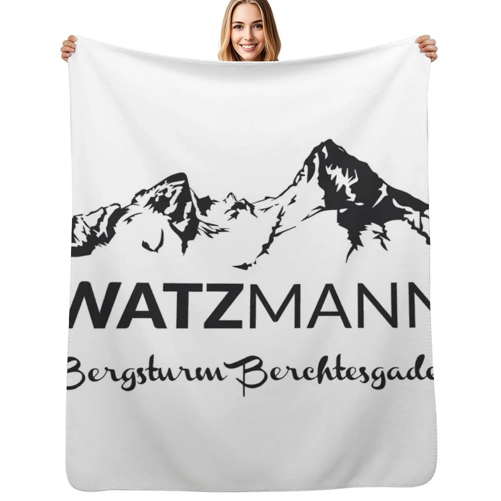 Плед Watzmann Berg Bayern с надписью Bergsturm Berchtesgaden, пушистый, из фланели, для кемпинга, термоодеяло для переезда