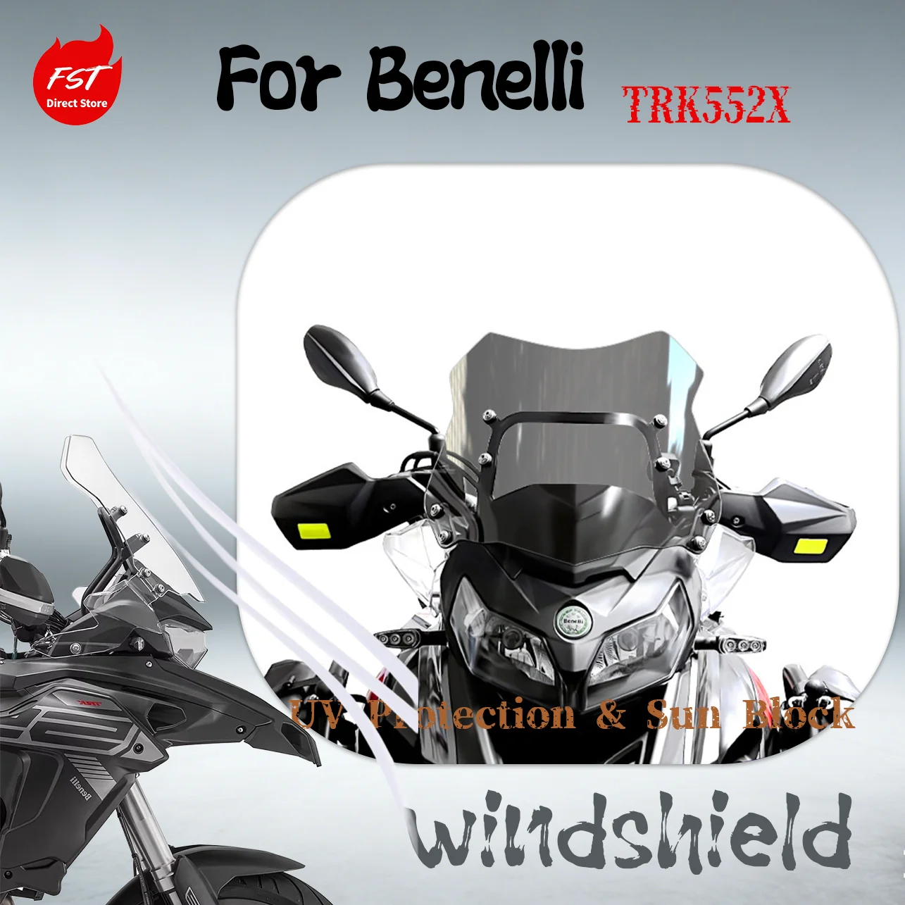 High Clear PC Windshield for Benelli TRK552 TRK552X Xiao 500 Motorcycle Taller Extended Wind Deflector Modified Parts