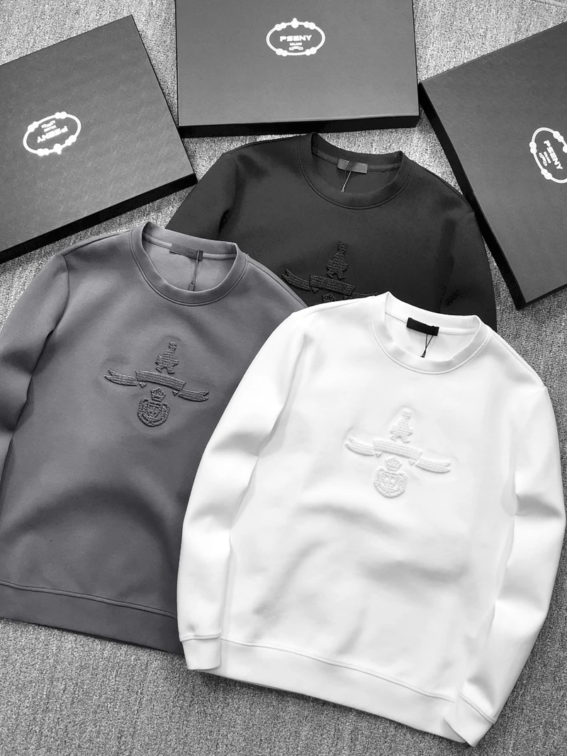 

Мужской высококачественный свитшот ручной работы с 3D-вышивкой, импортный, двусторонний, с воздушной прослойкой, осенний, молодежный, с длинными рукавами, Vitali Sle Cr...