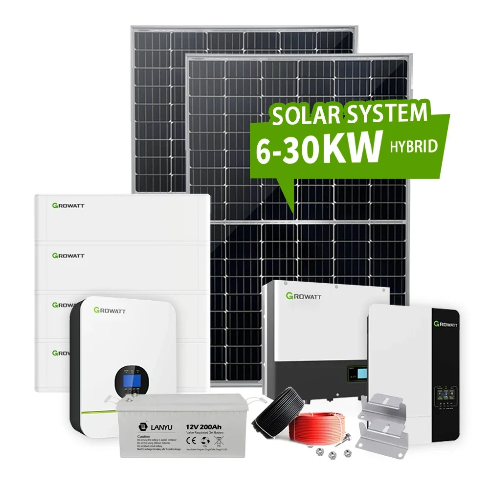 6KW 10KW 15KW 20KW 30KW sul sistema di energia solare della rete Sistema di alimentazione completo del pannello solare per uso industriale domestico