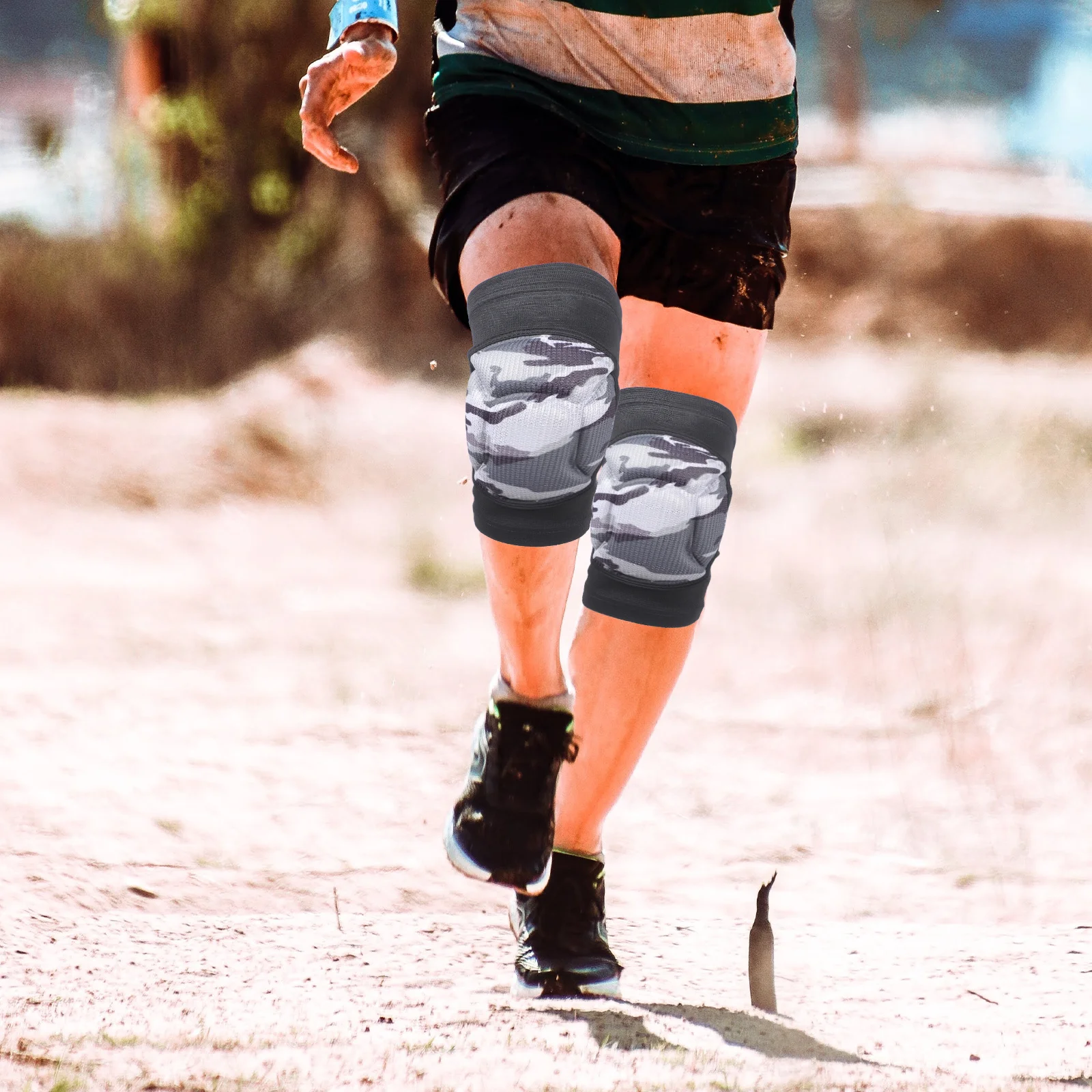 

1Pair Knee Brace with Dual Spring Stabilizer Compression Strap Sports Support Running Protector Field Hockey Shin Guards