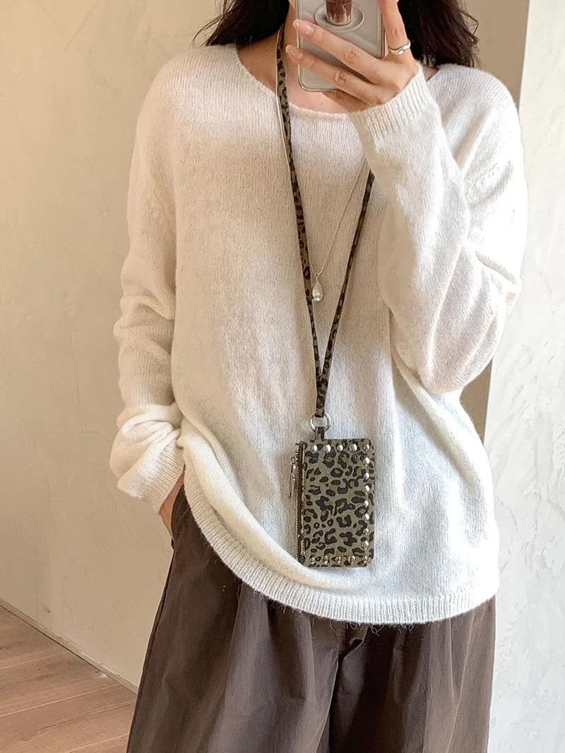 جديد رصع حقيبة كتف حامل بطاقة الائتمان الصغيرة ليوبارد عملات المحافظ للنساء حقيبة يد محفظة برشام قلادة حقائب كروسبودي