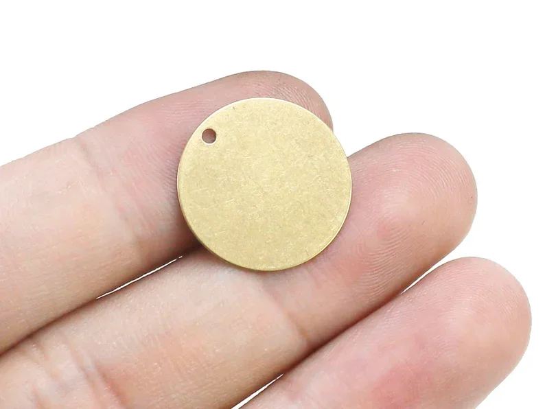 50pcs Round Earring Charms, Brass Charm, 6mm 8mm 10mm 12mm 15mm 18mm 20mm 22mm 25mm, Thickness 0.4mm, Jewelry Making- R2504