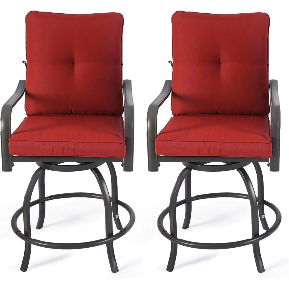 Isabella Outdoor Patio High Swivel Bar Stools/Chairs,Counter Height Tall Patio Swivel Chairs