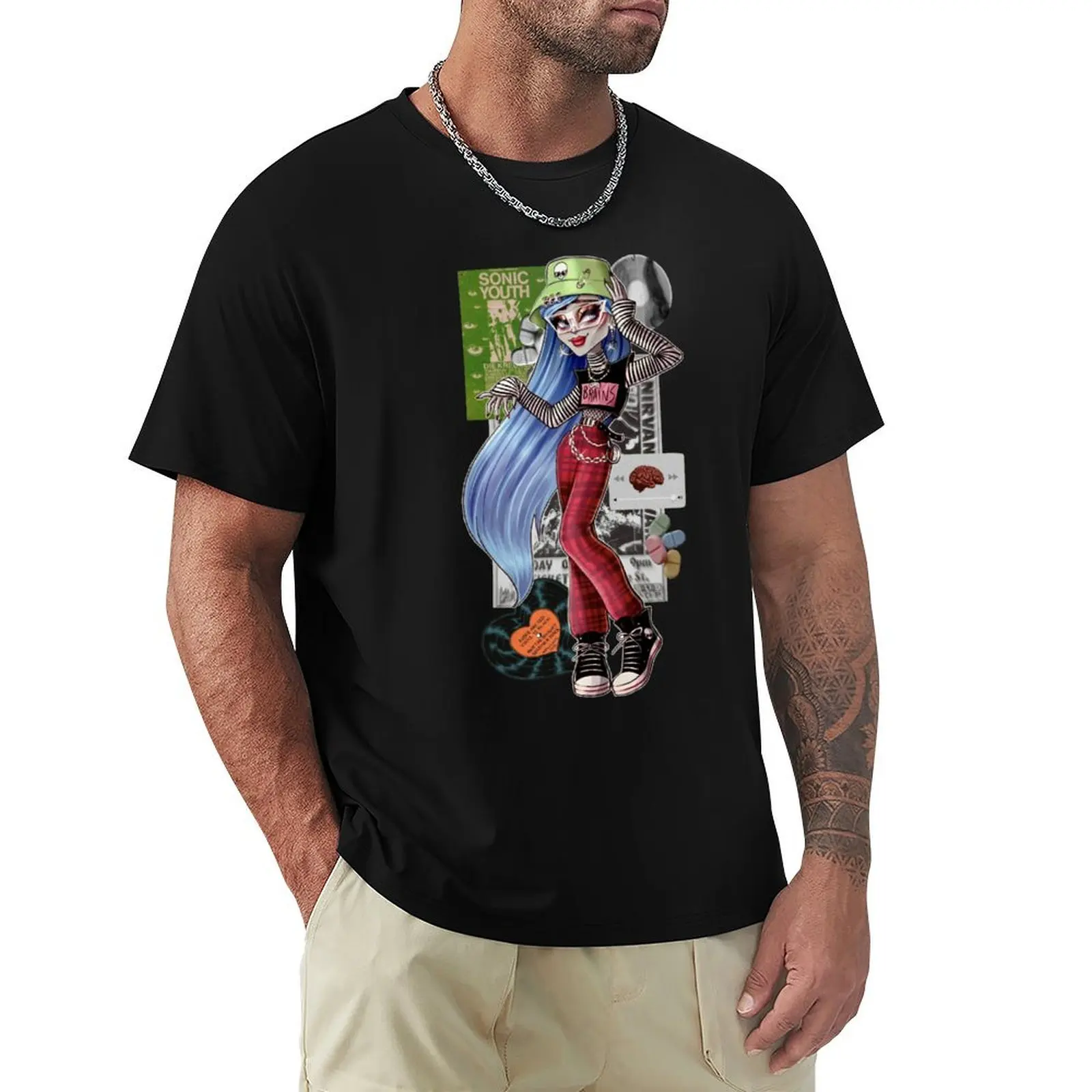 Camiseta GHOULIA YELPS, camiseta informal de manga corta de talla grande