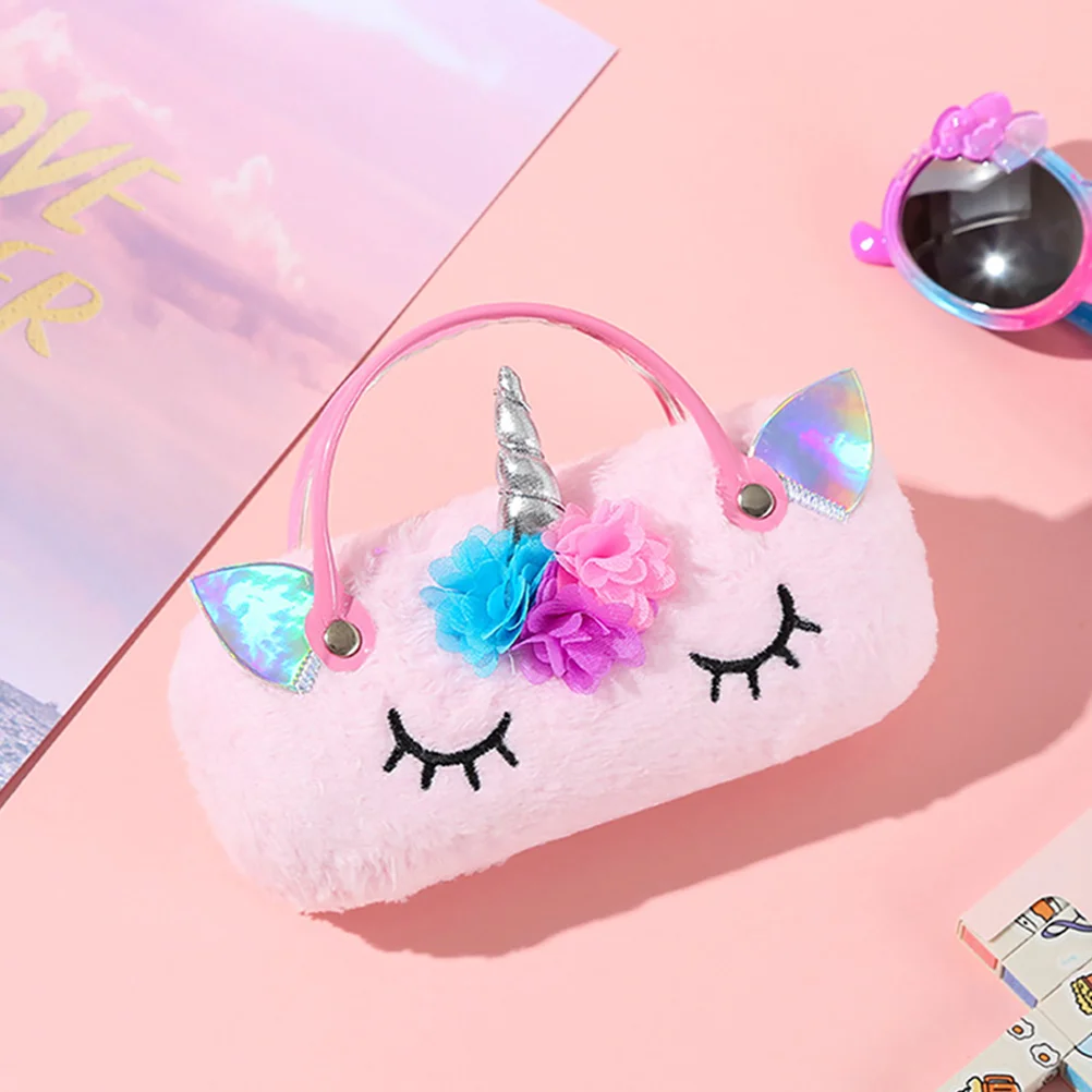 2 Pcs Unicorn Glasses Case Kids Eyeglass Eyeglasses Lovely The Tote Bag Sunglasses for Cartoon Children