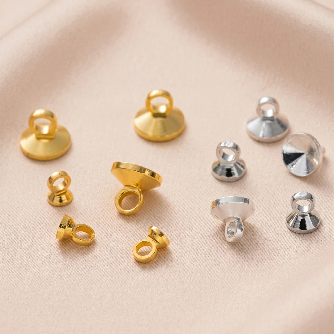 20 Stück/Lot 3/4/5/6mm 18K vergoldete Perlen-Endkappen, Anhänger, Charms für DIY-Halsketten, Armbänder, Ohrringe, Schmuckherstellungszubehör. – Detail 4