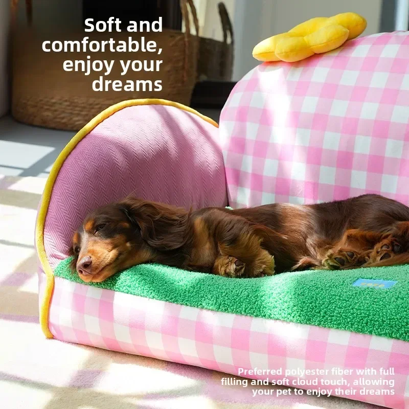Colorful flower pet sofa kennel universal in all seasons removable and washable kennel cat litter multi-cat available cat