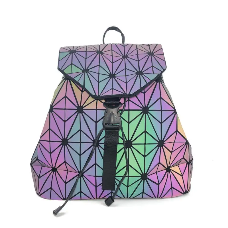 Fashion Women Backpack Geometric Luminous Students Backpacks For Girls Boy Drawstring School Bags Travel Bag