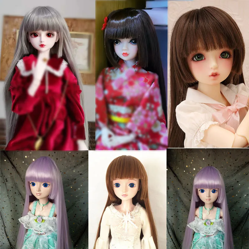 BJD SD 1/3 1/4 1/6 1/8 1/12 60cm night Lori doll long straight hair wig high temperature fiberdoll wig  doll accessories