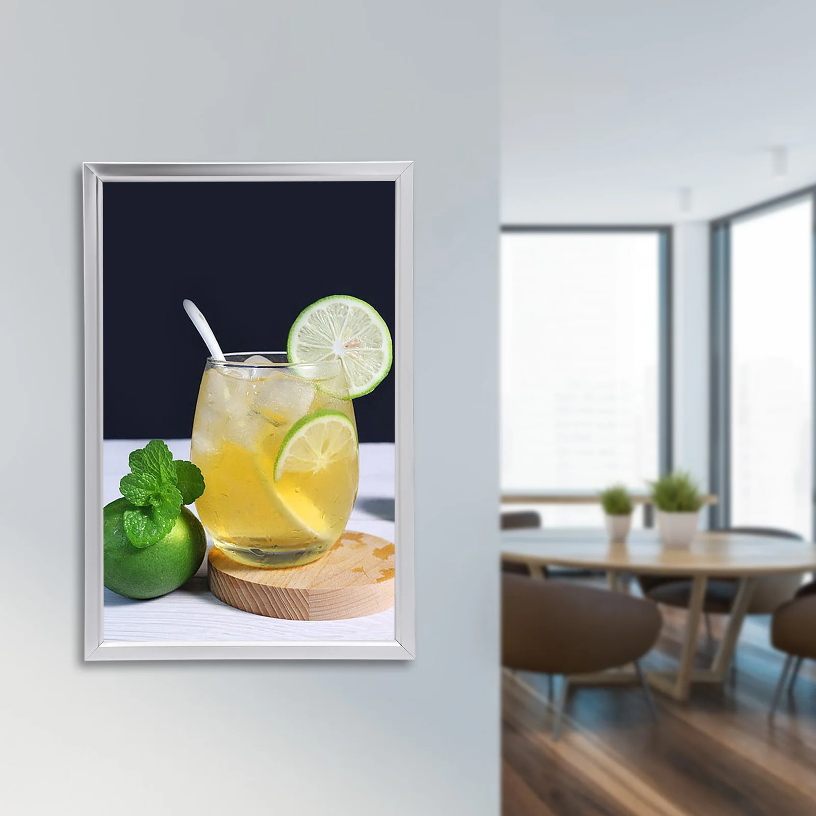 

18" x 24" Silver LED Light Box Sign, Aluminum Alloy Movie Poster Frame - Wall Mount Display for Advertising, Art, Photo, Picture