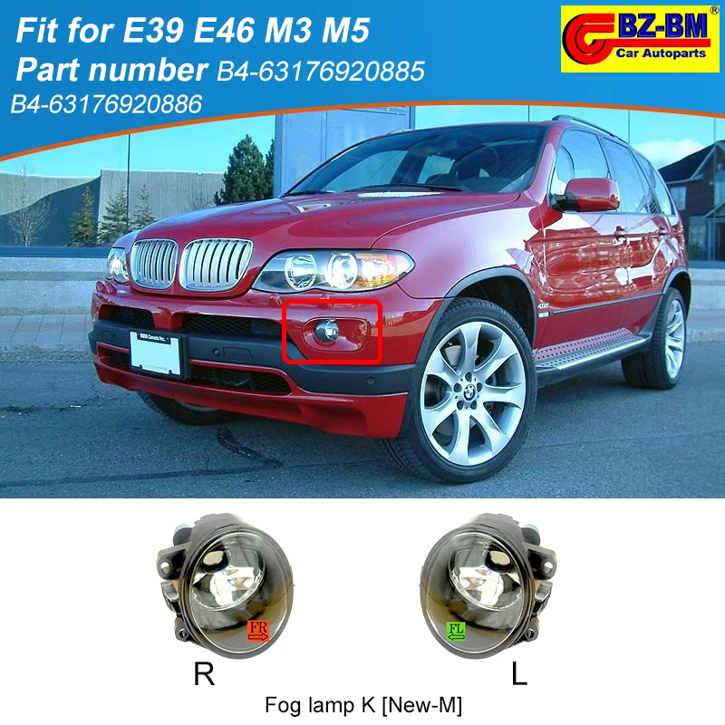 

Front Bumper Grille Left Right Fog Lamp Light Cover For Bmw X5 E53 OEM 63176920885 63176920886 Car Fog Lamp Bulb