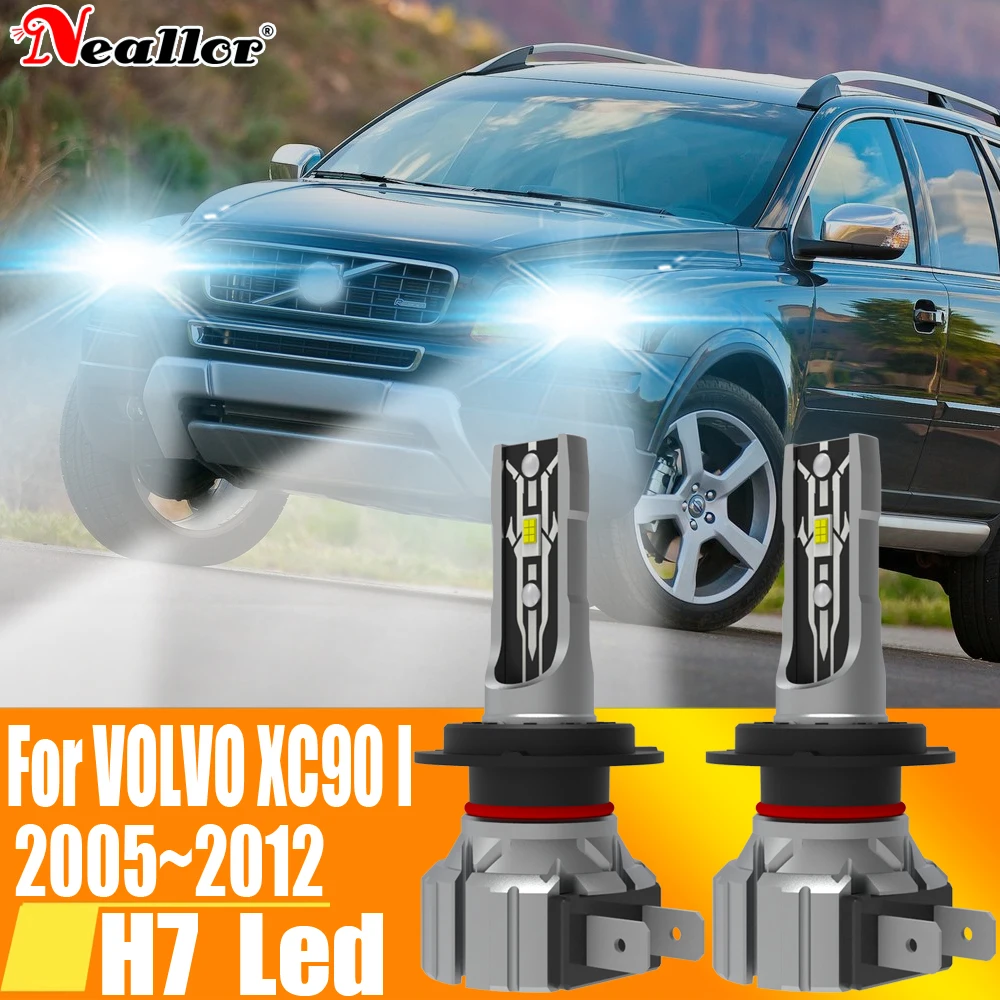 2pcs H7 Led Light Canbus Bulb Car Headlight High Power Car Fog Diode Moto Driving Running Lamp 12V 55W For Volvo XC90 2005~2012