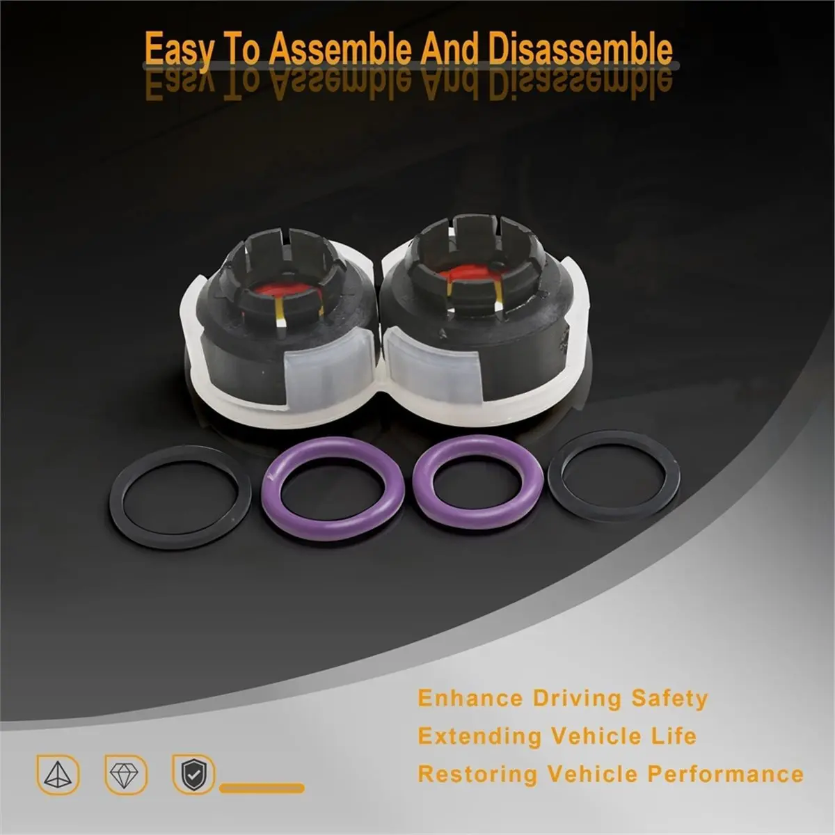#62U Air Conditioning Condenser Repair Kit 8K0298260A 8K0298260B for Audi,8K0298260A,(Plastic)