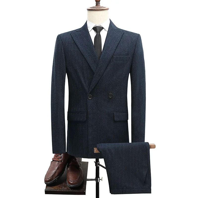 

k473 Men's suit wedding dress business casual handsome plaid suit men