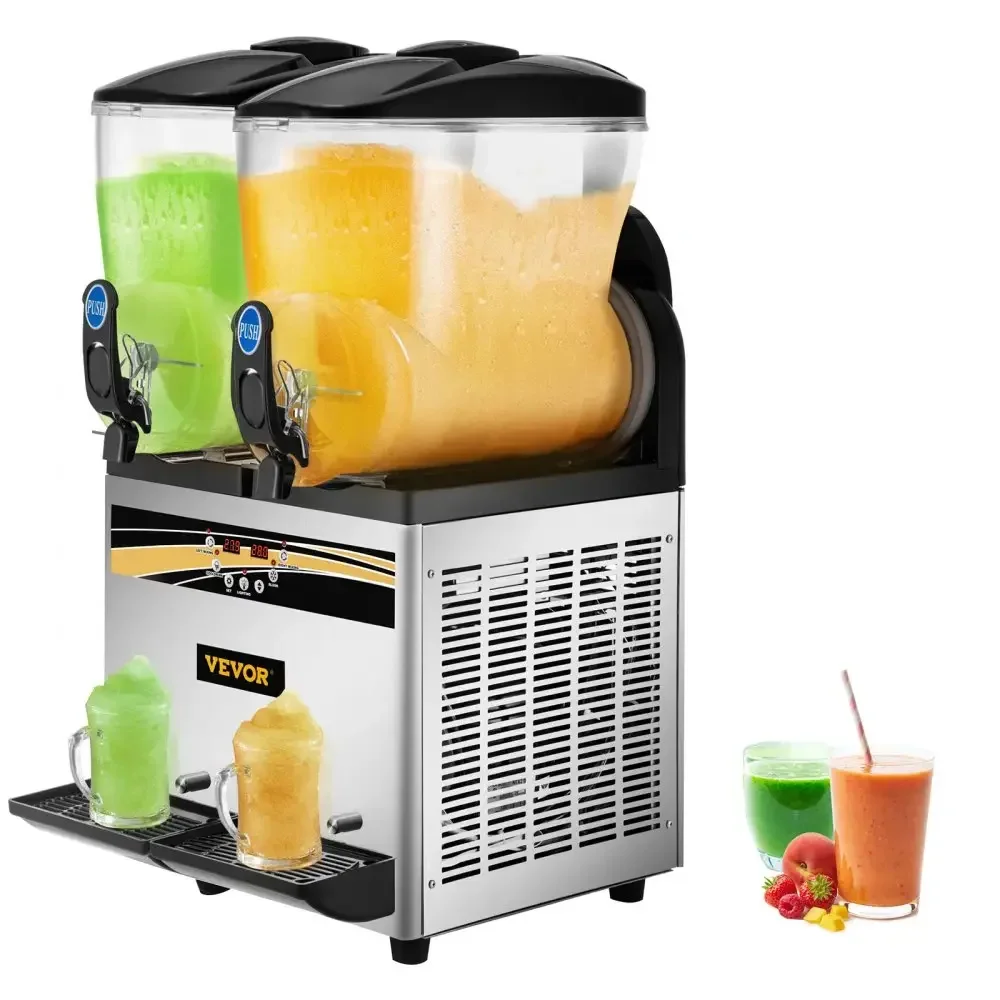 

Commercial Restaurant Mini Slush Machine 12L*2 Stainless Steel/electric Slush Machine/commercial Slush Machine