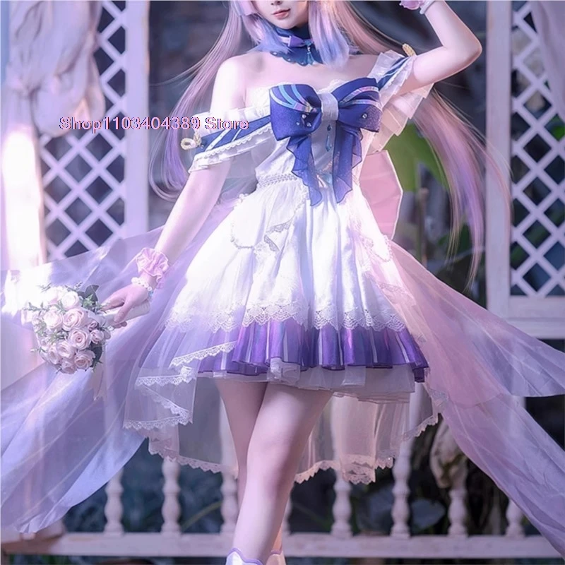 Exclusive Genshin Impact Fanart Kokomi Angel Dress Cosplay Costume Halloween Party Charistmas for Women Girls