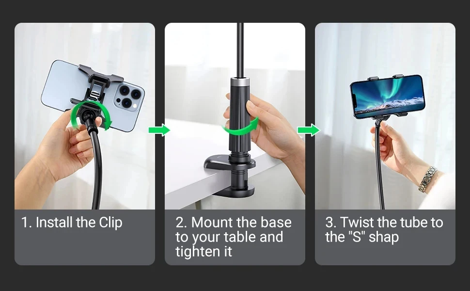90 cm Telefonhalter Ständer Lazy Bracket Kopfstütze Bett 360 Flexible lange Arme Klemmhalterung für iPhone Samsung und 3,5 ~ 6,7 Zoll Gerät – Detail 14