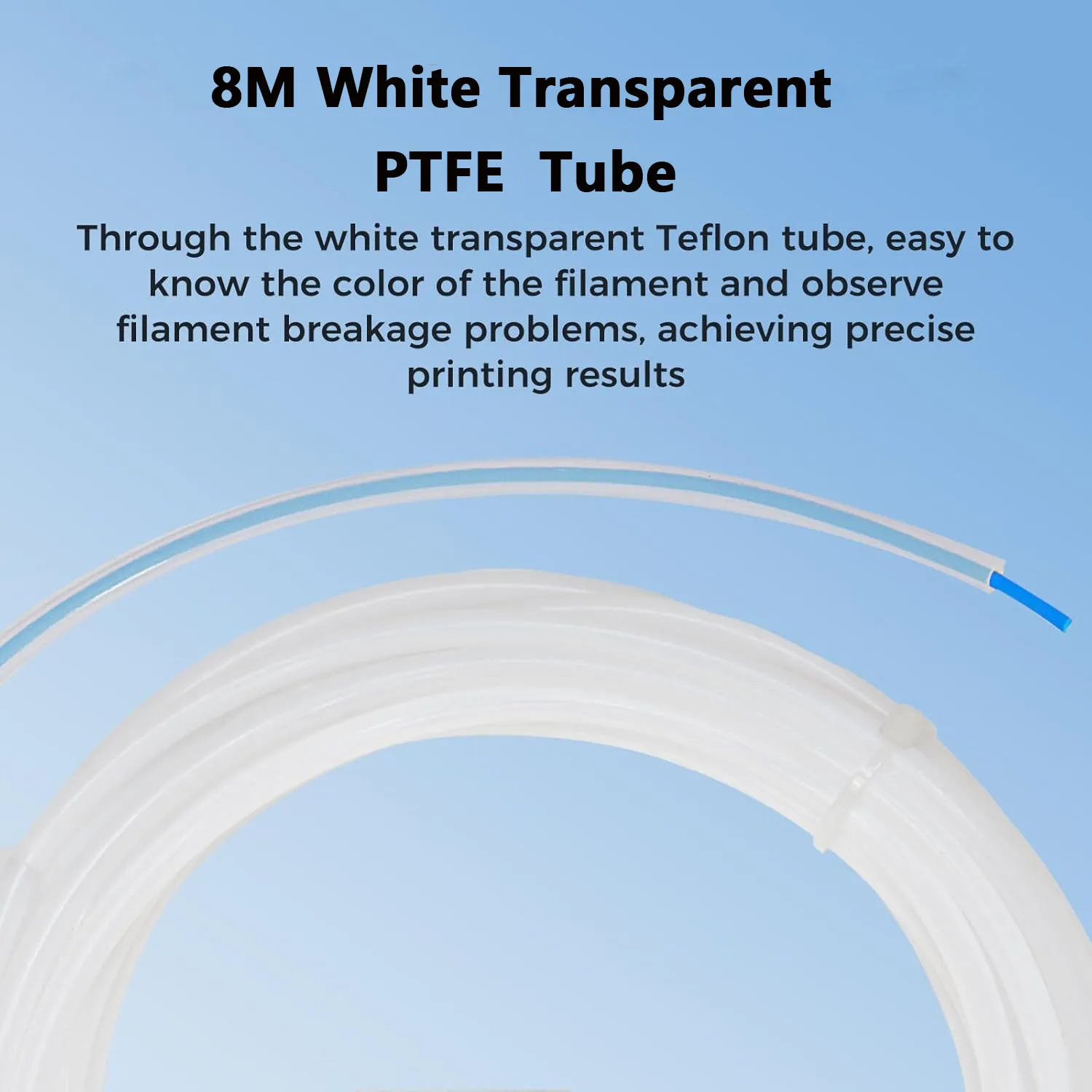 Extrem glattes PTFE-Schlauchrohr für Bambu Lab A1/A1 Mini AMS/P2S/P1S/X1C, 2,5 mm Innendurchmesser x 4 mm Außendurchmesser für 1,75 mm Filament, Bowden-Schlauch, ideal für PL – Detail 6