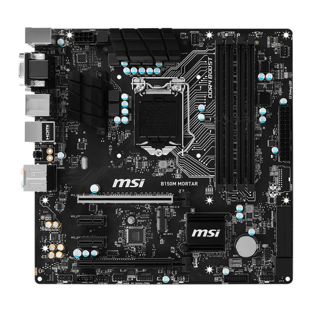 Used MSI B150M Mortar With Intel B150 LGA 1151 Motherboard , support Intel 6th generation Core i7/i5/i3/Pentium/Celeron CPU